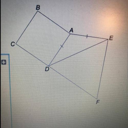 ABCD is a square.

Triangle DEF is equilateral. 
Triangle ADE is isosceles with AD=AE.
CDF is a st