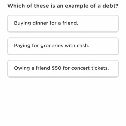 I need help what is a example of debt.