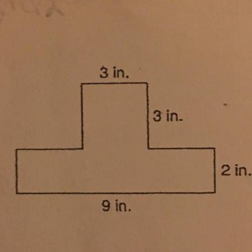 10. Find the area of the figure to the
3 In
right.
3 in
2 in.
9 in