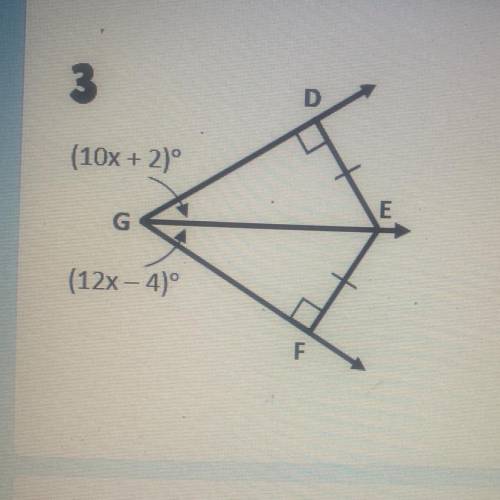 What is the value of x and the length of DGE