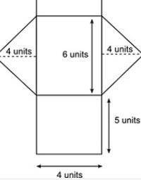The net of an isosceles triangular prism is shown. What is the surface area, in square units, of th