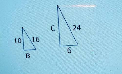 Use the sumilar triangles to find the value of the missing side b
