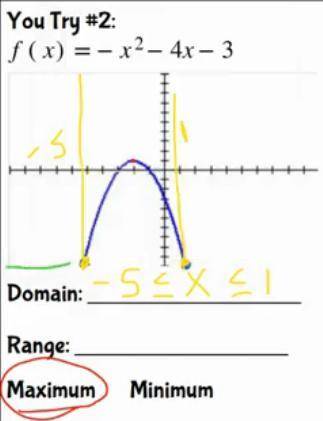 What is the range?

a. All Real Numbers
b. -10 ≤ y ≤ 1
c. -10 ≤ x ≤ 1
d. -5 ≤x ≤ 1
e. -5 ≤ y ≤ 1