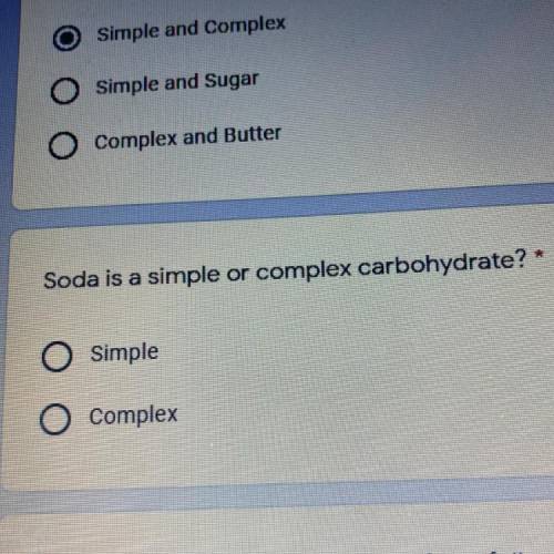 Soda is a simple or complex carbohydrate?