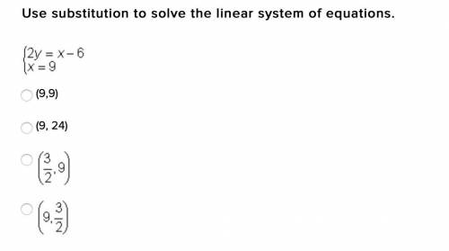 Use substitution to solve the linear system of equations.