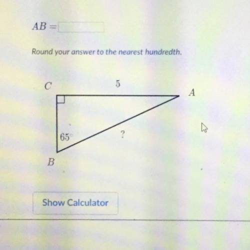 AB=? 
Round your answer to the nearest hundredth