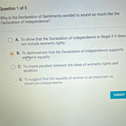 HELP ASAP. ILL MARK BRAINLIEST Why is the Declaration of Sentiments worded to sound so much