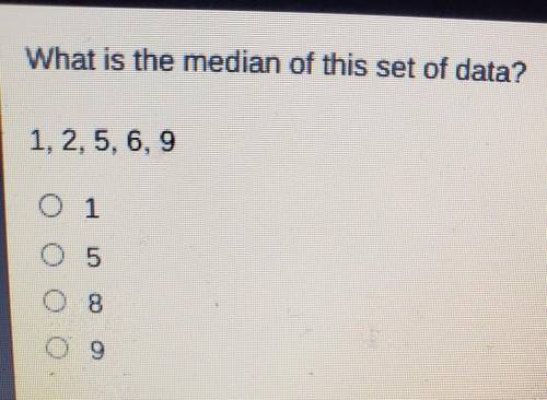What is the median of this set of data? 1. 2. 5. 6.9