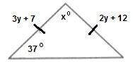 CONGRUENT TRIANGLES 3 - geometry

11) If m∠ECA = 73° and m∠ABC = 35°, what is m∠CAB? *
97°
36°
107