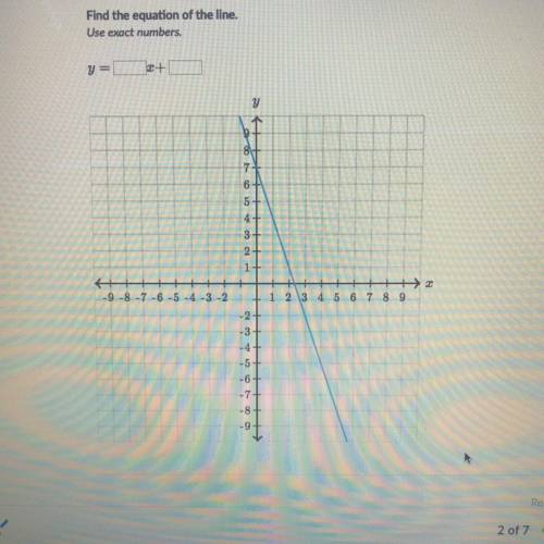 Find the equation of the line. use exact numbers.