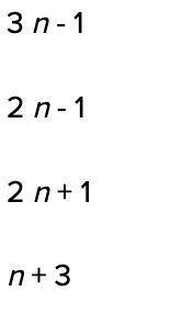 If n is a term of the sequence 2, 5, 8, 11, ..., which expression would give the value of n?