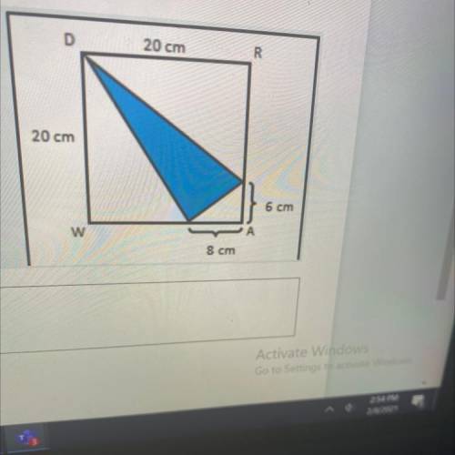 Required

1
20 cm
R
What is the area of the shaded region? * 15
(100 Points)
20 cm
6 cm
w
8 cm
Ent