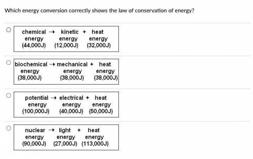Law of conservation of energy
A
B
C
D