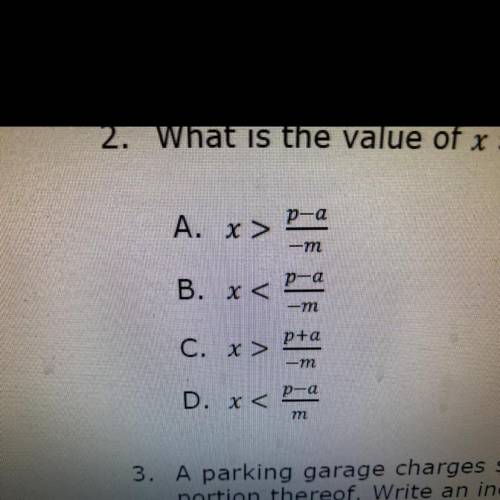 What is the value of x such that
a - mx