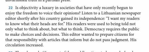 In paragraph 22, what does the Lithuanian editor want his readers to know?

I really need help wit