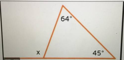 In the figure, x is an exterior angle to the triangle below.

(a) Explain why x is equal to the su