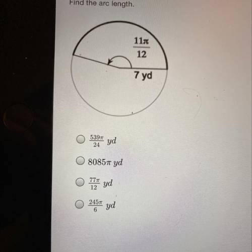 Question:Find the arc length