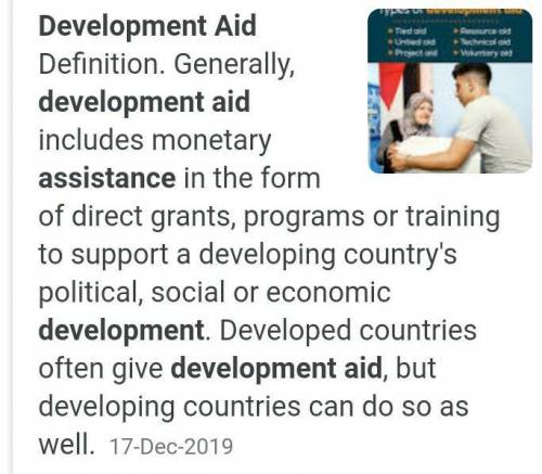 What is aid and development