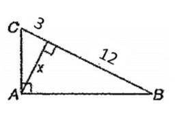 Find x in triangle ABC using geometric means.​