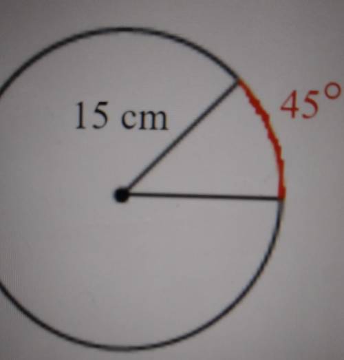 What is the length of the arc shown in red ?​