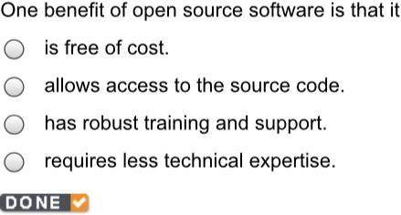 One benefit of open source software is that it