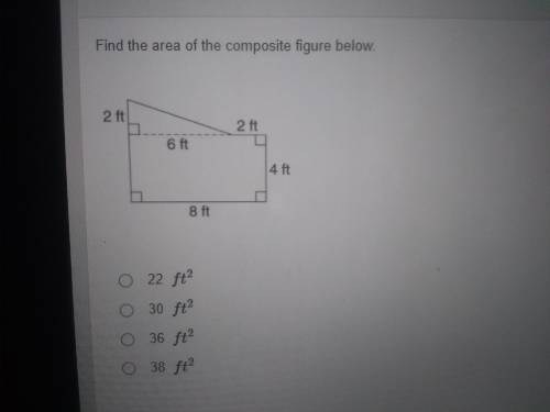 Find the area of the composite figure below.