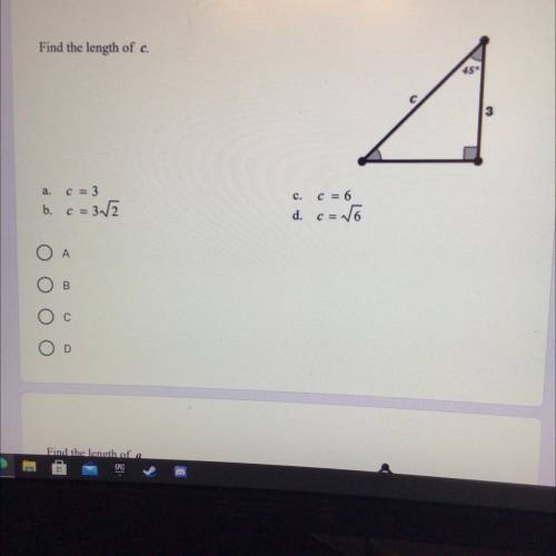 Find the length of C
HELP ASAP PLZ