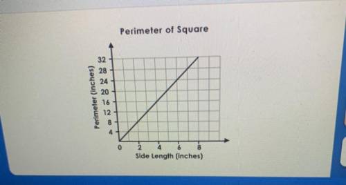 The graph shows the proportional relationship between the side lengths of a square and its

perime
