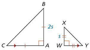 Consider proving the following.

Given Right isosceles △ABC with leg length 2s, right isosceles △W