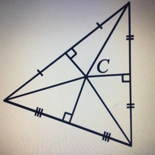 Classify point C

A. centroid 
B. circumcenter 
C. orthocenter
D. incenter 
PLS HELP PLS