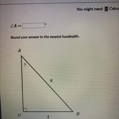 Solve for an angle in right triangle