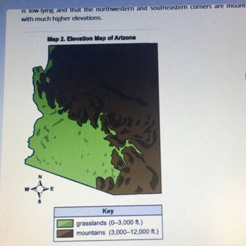 How does the evidence in Map 2 and Map 3 best support the claim

that the geography of Arizona con