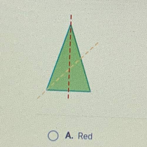 Which of the lines below is a line of symmetry?

A. Red
B. Both
C. Yellow
D. Neither