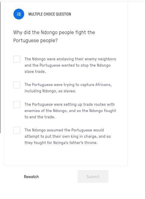 Plsss helppp Why did the Ndongo people fight the Portuguese people?