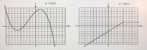 Consider the graphs of the functions y = f (x) and

y = g (x) shown below. 
Evaluate g(6).