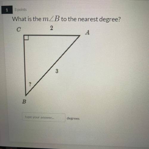 What is the measurement of angle b to the nearest degree?