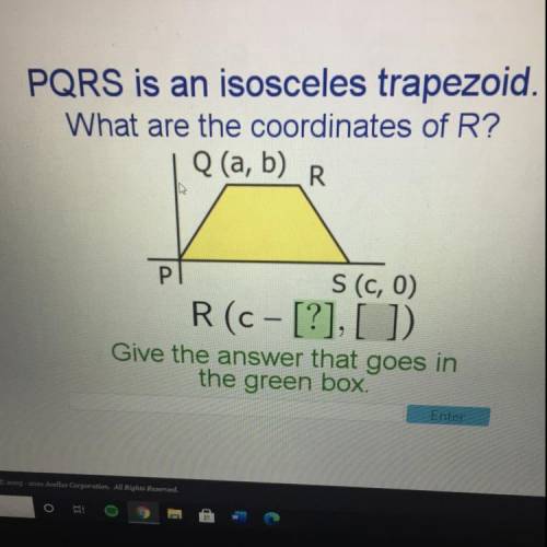 PQRS is an isosceles trapezoid.
What are the coordinates of R?