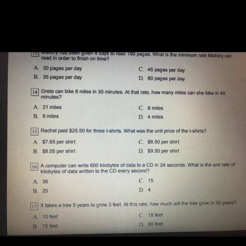 Can you help me on question 15 I would really appreciate it !