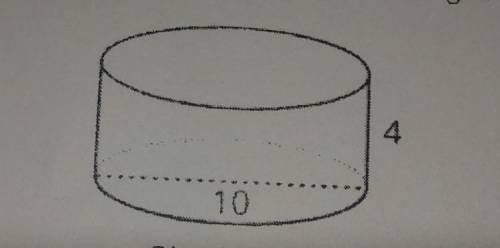 Here is a cylinder with a height of 4 units and diameter of 10 units. What is the area of cylinders