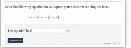 Does this equation have one solution, no solution or many solutions