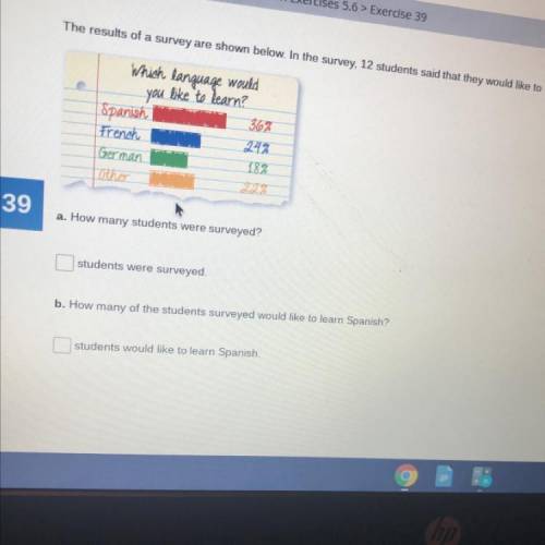 The results of a survey are shown below. In the survey, 12 students said that they would like to le