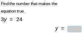 Answer the question quickly please 3y=24