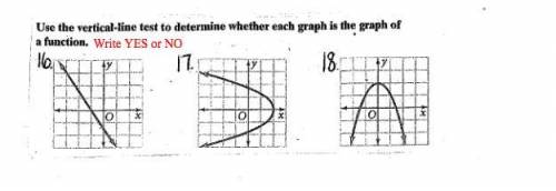 Determine whether each graph is the graph of a function 
Write YES or NO
Please Help