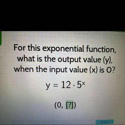 For this exponential function what is the output value (y) when the input value (x) is 0?