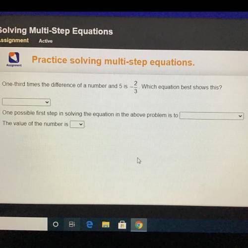Solving Multi-Step Equations

Assignment
Active
Practice solving multi-step equations.
One-third t
