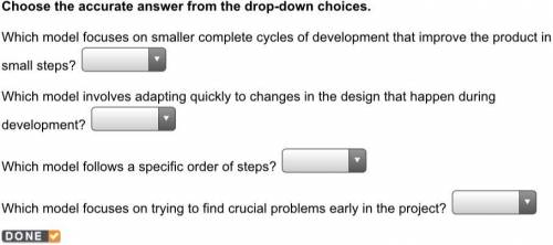 Choose the accurate answer from the drop-down choices.
