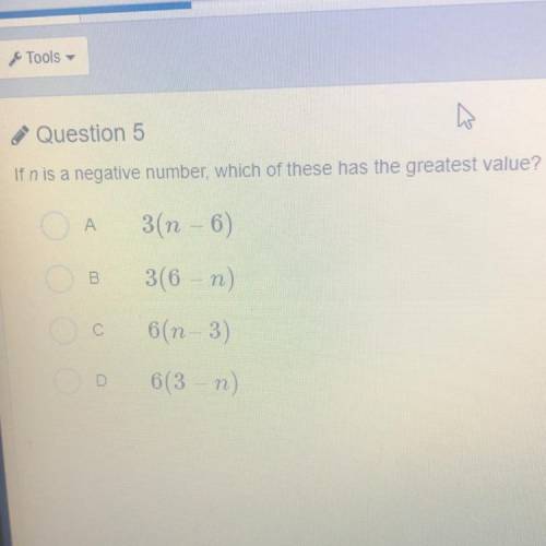 If n is a negative number which of these has the greatest value