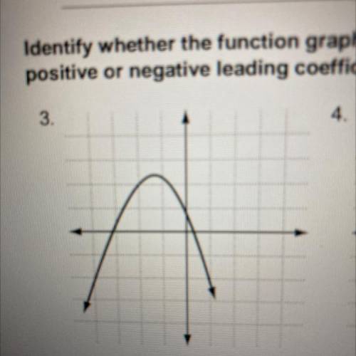 Identify whether the function graphed has an odd or even degree and a positive or negative leading