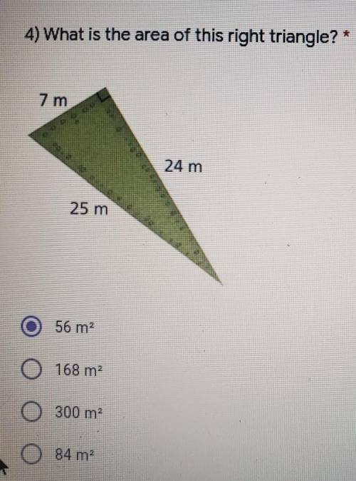 What's the area of this right triangle?​