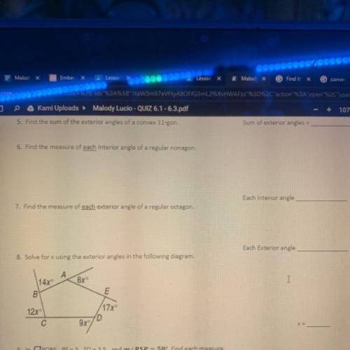 Someone help please it’s geometry quiz 6.1-6.3 
Learning about convex and concave stuff